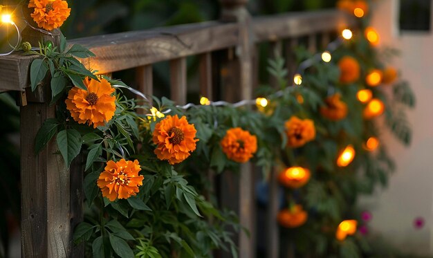 Magical Marigold Garland with Fairy Lights