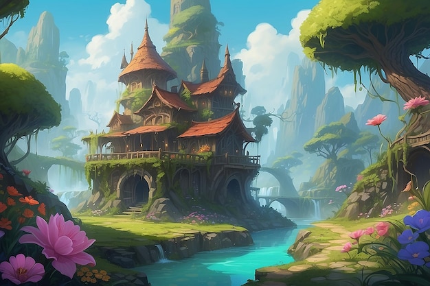 Magical Pappy Flowers Fantasy World Concept Art