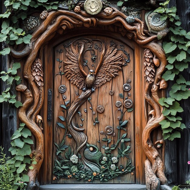 Photo magical portal doorway to an enchanted fantasy world