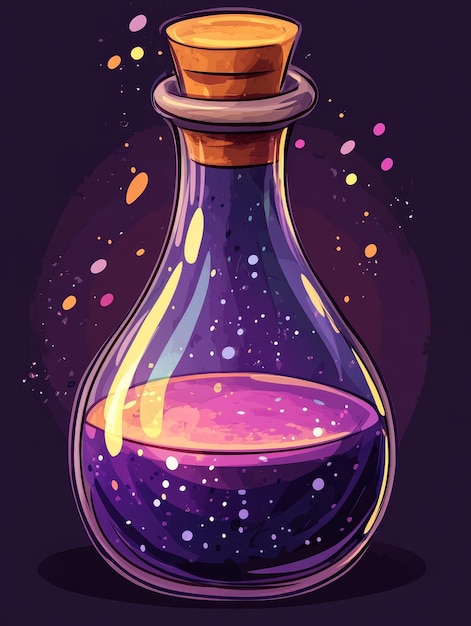 Magical Potion in a Glass Bottle