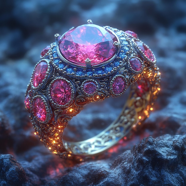 Photo a magical ring granting the wearer magical powers fantasy medieval artwork bright