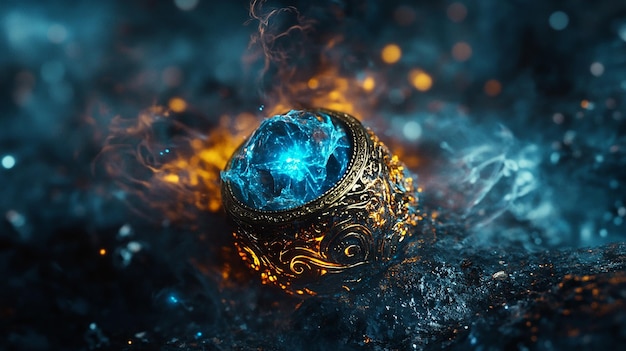 Photo a magical ring granting the wearer magical powers fantasy medieval artwork bright