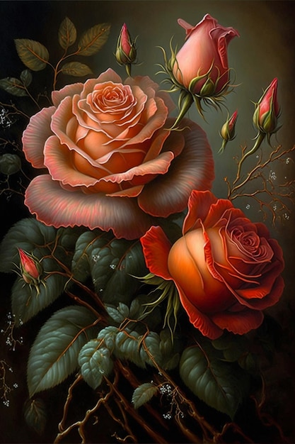 magical rose painting