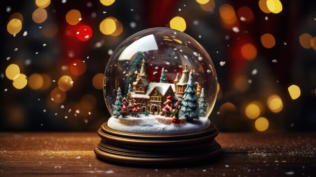 Photo magical snow globe with christmas decorations