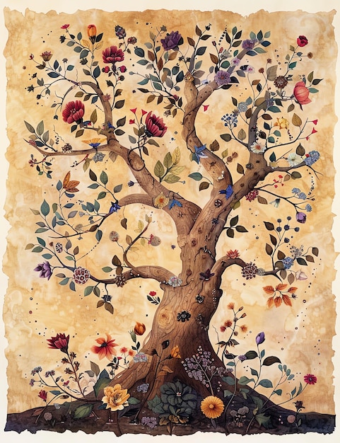 magical tree medival page Junk Journal