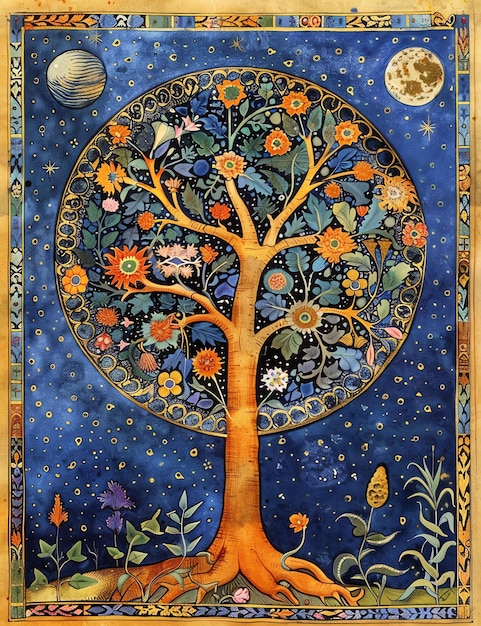 magical tree medival page Junk Journal