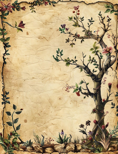 magical tree medival page Junk Journal