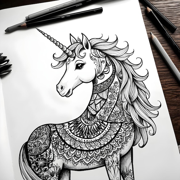 Magical Unicorn Drawing