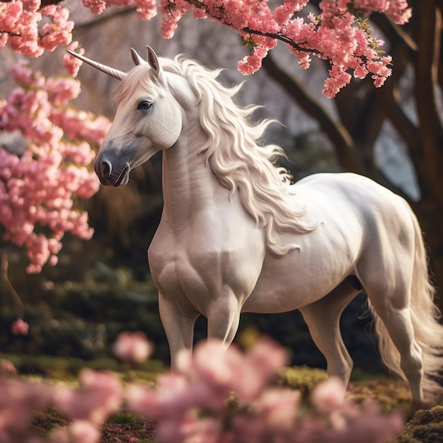 Magical unicorn full of colors and so many details magic horse from fairy tale