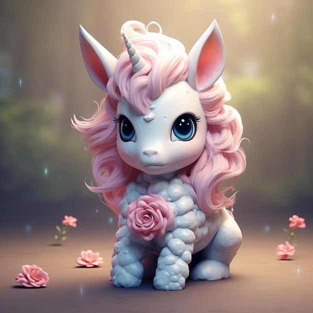 Magical unicorn full of colors and so many details magic horse from fairy tale