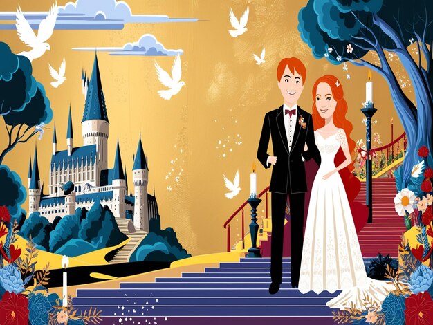 Photo magical union harry and ginnys wedding in the style of harry potter