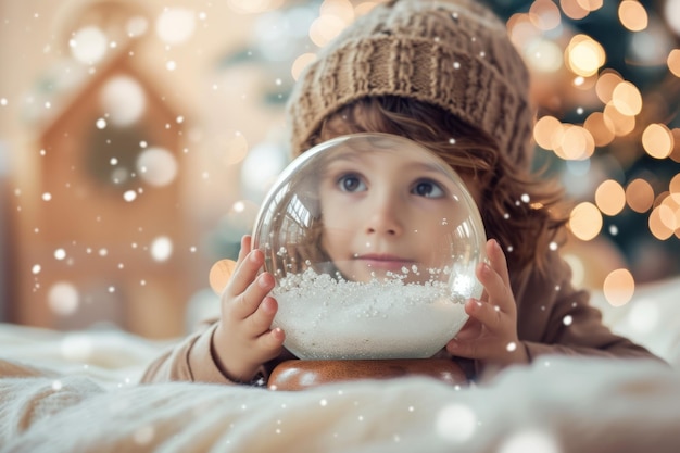 Magical Winter Adventure Unfolds As Child Receives Snow Globe Gift Picture Perfect Moment With Sym