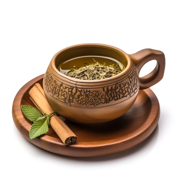 Photo magnificent american herbal tea isolated on white background