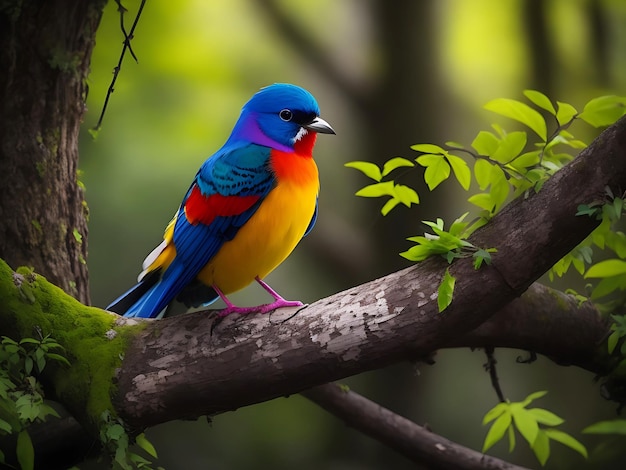 magnificent bird perched on a branch ai Generative