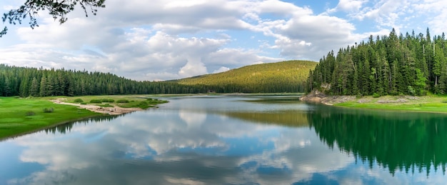 The magnificent Black Lake is located in the National Park Durmitor in the north of Montenegro