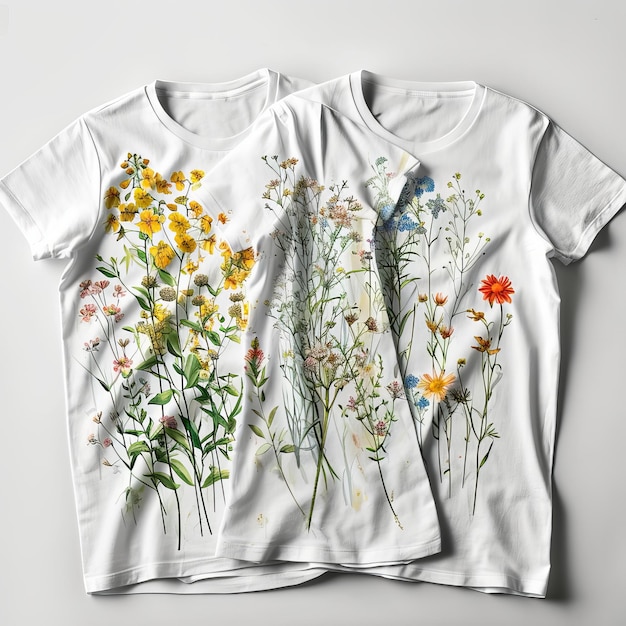 Photo magnificent botanical t shirts isolated on white background