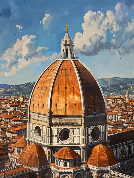 Photo the magnificent dome of florence cathedral