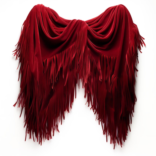 Photo magnificent fringe velvet overlay scarf isolated on white background