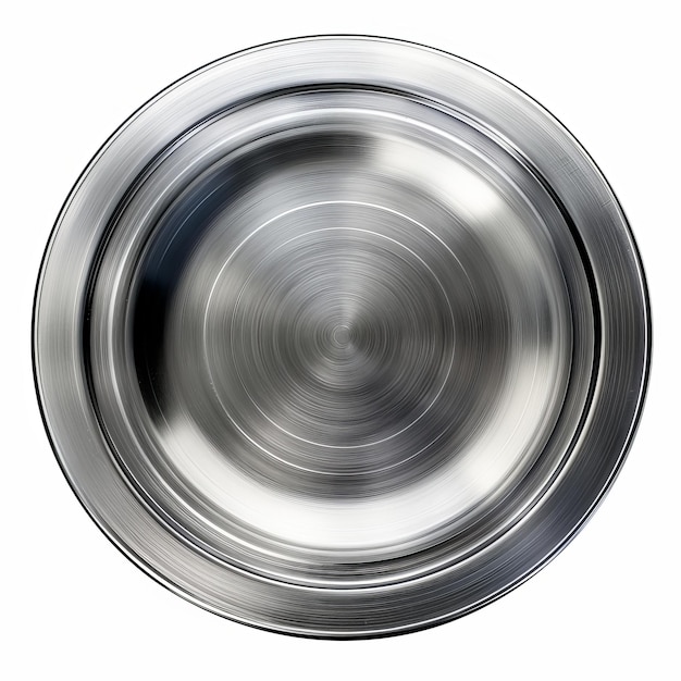 Photo magnificent metal frisbee isolated on white background