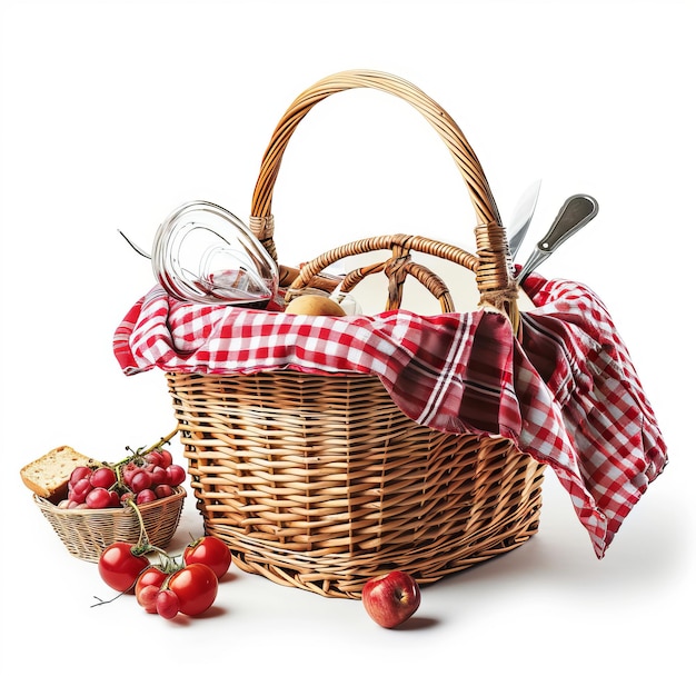 Magnificent Party Picnic Basket isolated on white background