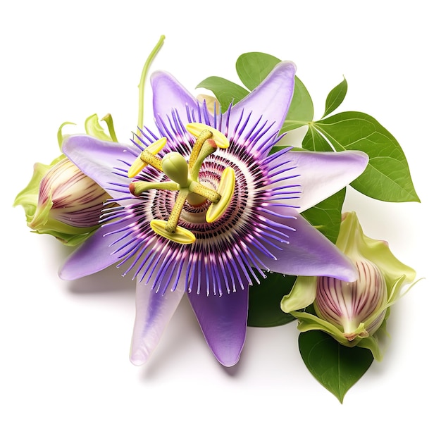 Photo magnificent passion flower isolated on white background