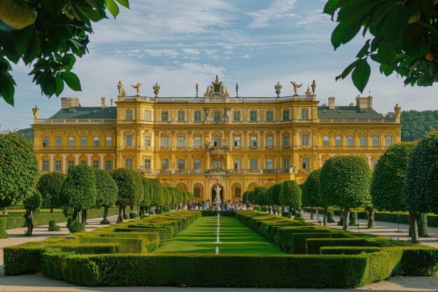 Magnificent Schonbrunn Palace with its beautiful yellow facade and gardens