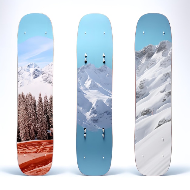 Photo magnificent snowboards isolated on white background