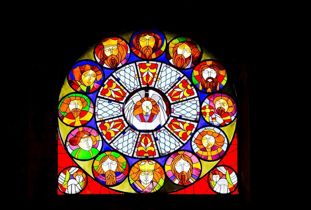 The magnificent stained glass window in a cathedral in Batumi