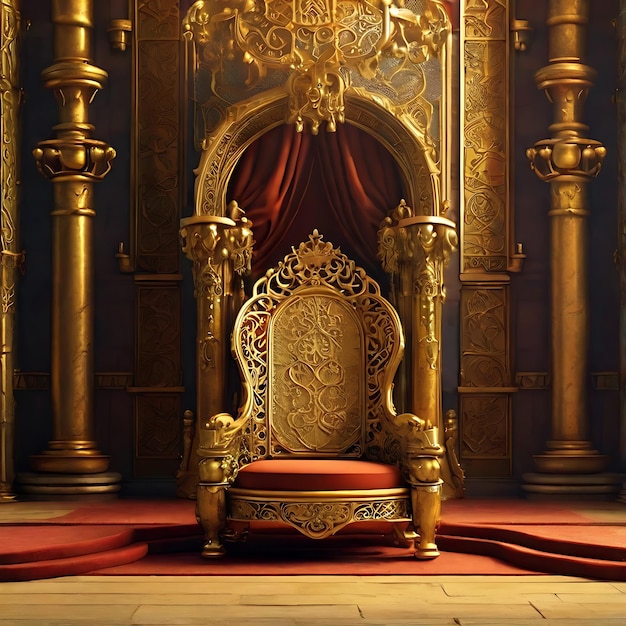 magnificent throne chamberillustrations of king thronesA medieval golden filigree throne room