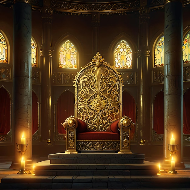 magnificent throne chamberillustrations of king thronesA medieval golden filigree throne room