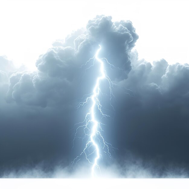 Photo magnificent thunderstorm effect isolated on white background