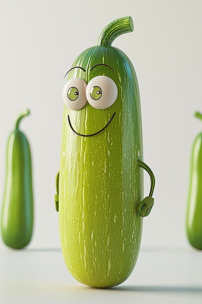 Photo magnificent zany zucchini isolated on grey background