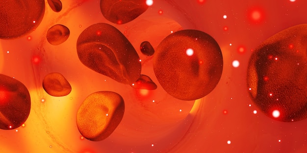 Magnified picture of red blood cells Internal Vascular Surgery 3d illustration