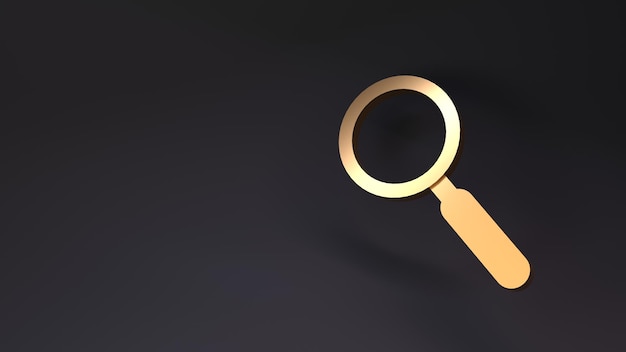 Magnifying glass 3d rendering illustration