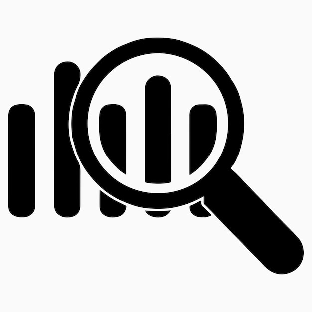 A magnifying glass is on a white background