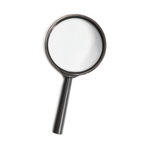 Magnifying glass isolated on the white background