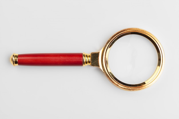 Magnifying glass isolated on the white