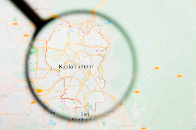 Magnifying glass on Malaysia map