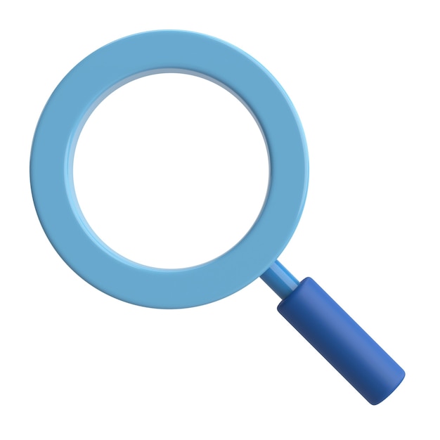 Magnifying glass Search icon 3D illustration