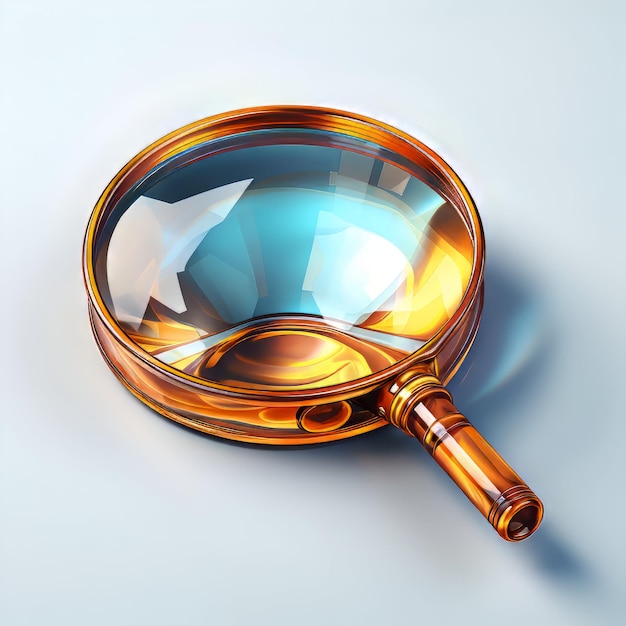 Magnifying glass on a white background 3d render illustration