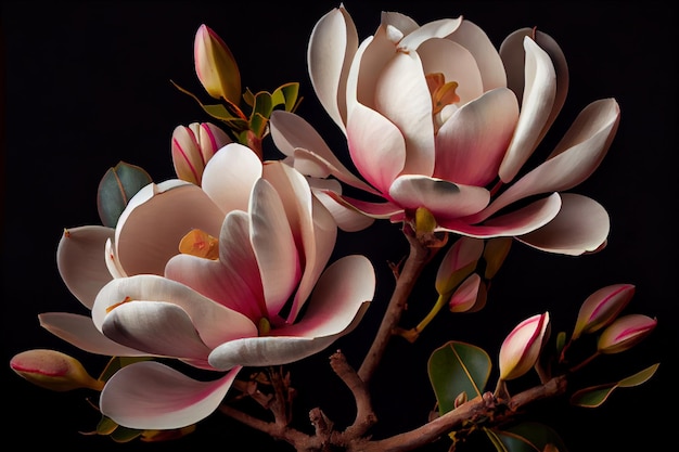 Magnolia blooming flowers