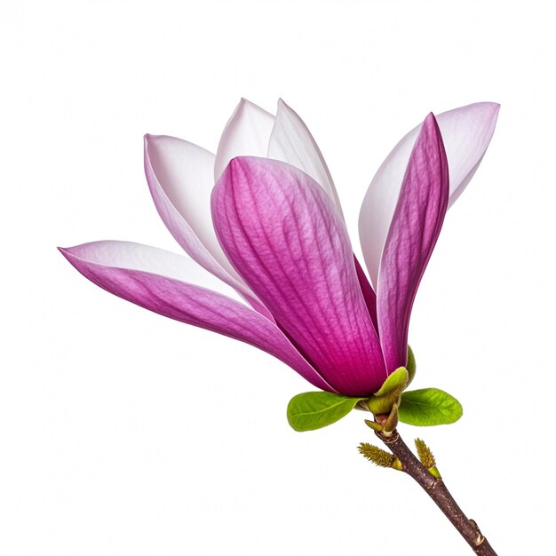 Magnolia flower isolated on white background