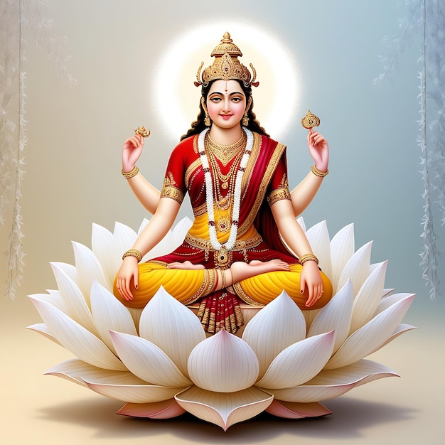 Maha Laxmi Goddess on Lotus