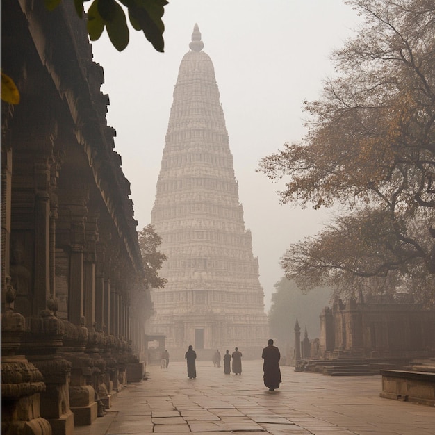 Photo the mahabodhi temple in bodh gaya india