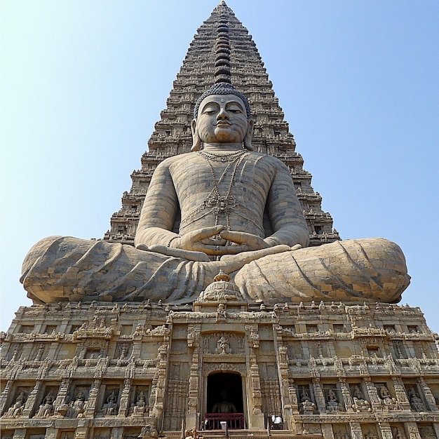 Photo the mahabodhi temple in bodh gaya india