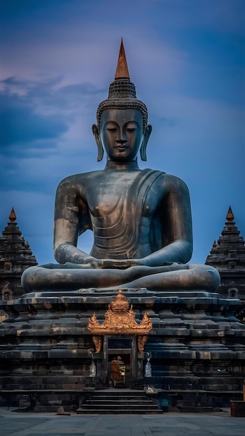 Photo mahabodhi temple at night bodh gaya india the site where gautam buddha attained enlightenment