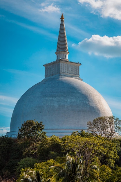 Mahaseya dagoba buddhist stupe in mihintale sri lanka on sunset