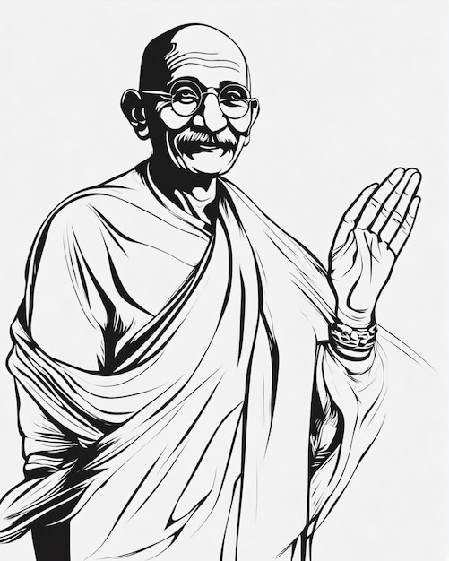 Mahatma Gandhi Indian flag style digital art