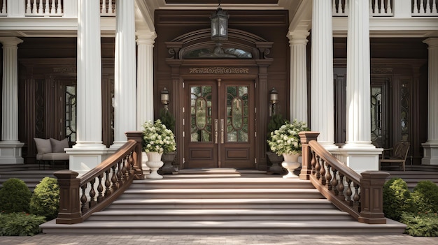 Photo mahogany front door home porch