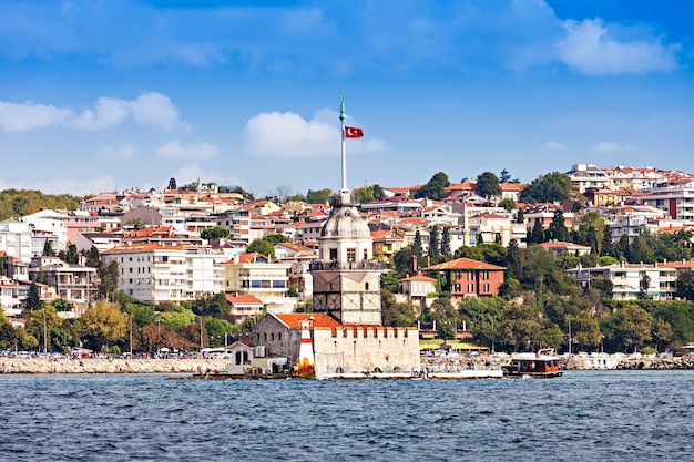 The Maiden's Tower (Kiz Kulesi or Leander's Tower) is a tower lying on a small islet located at the Bosphorus strait in Istanbul, Turkey